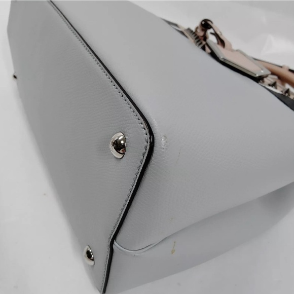 Auth Fendi Petite Monster Studded 2Jours Top Handle Handbag Grigio Perla 2way - Picture 6 of 10